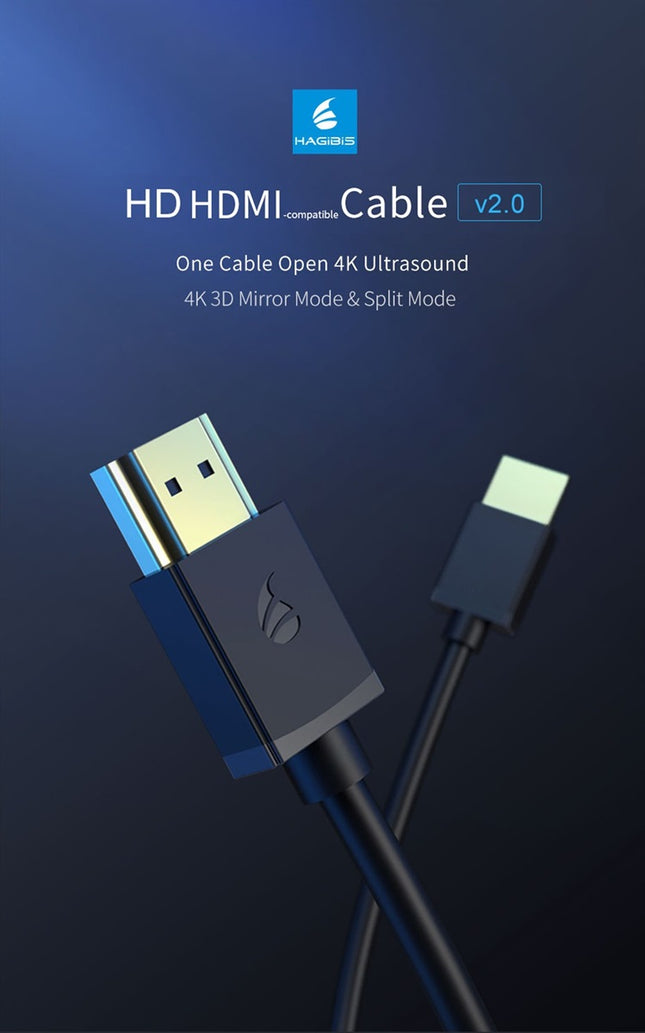 XIAOMI YOUPIN HACG2901 HAGIBIS HDMI HD CABLE, CABLE LENGTH: 2M (BLACK)