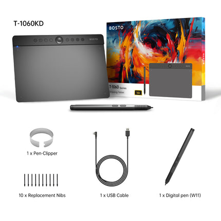 Bosto T1060 V2 Drawing Tablet Pen Tablet 10x6 Inch