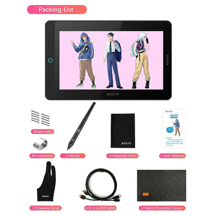 BOSTO 13HDK-T drawing pen display drawing graphic tablet touch screen monitors