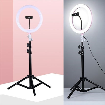 ROCK Black Selfie Ring Light with Tripod Stand & Phone Holder Multi-camera (Model RPH0948)