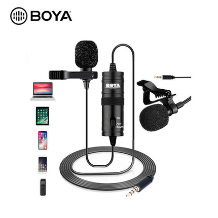 BOYA by M1 Lavalier Microphone for Smartphones  DSLR Cameras Camcorders Audio Recorder PC