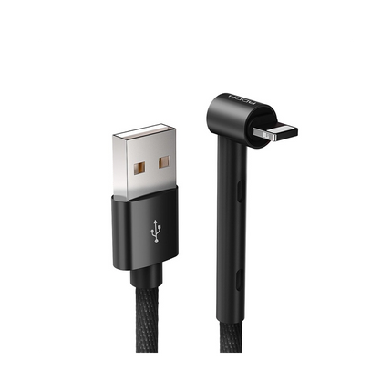 ROCK Lightning Metal Charge Sync Bracket Cable  - Black