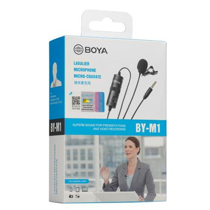 BOYA by M1 Lavalier Microphone for Smartphones  DSLR Cameras Camcorders Audio Recorder PC