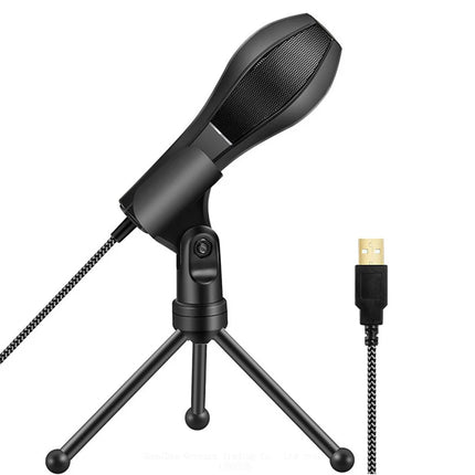 Yanmai Q5 USB 2.0 Game Studio Condenser Sound Recording Microphone with Holder, Compatible with PC and Mac for Live Broadcast Show, KTV, etc.(Black)