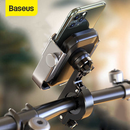 Baseus Armor Motorcycle Holder adjustable phone bike mount holder for handlebar and mirror -Black