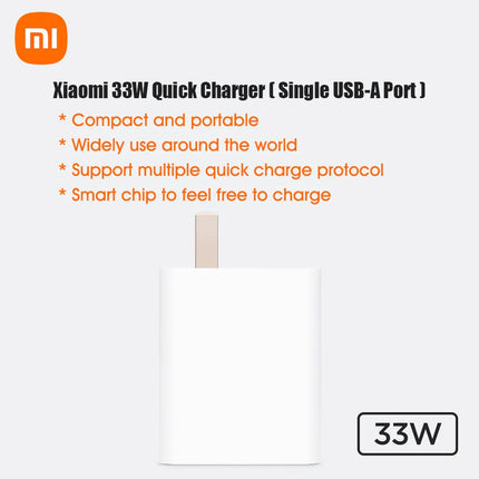 Xiaomi Mi 33W Wall charger safe and secure Turbo charging power With Cable