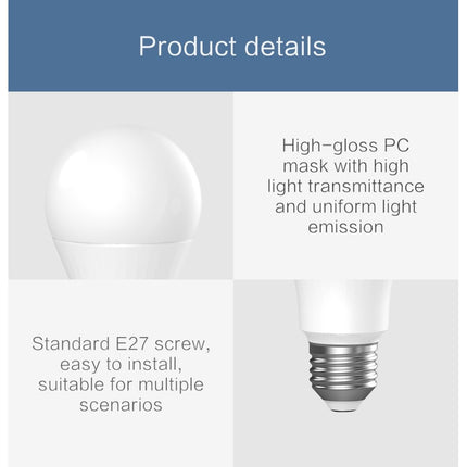 Xiaomi LC01 E27 LED Smart Bulb Colorful Version RGB IPL+Warm White Light 800lm 100-240V