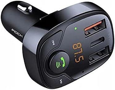 ROCK B301 Dual USB + PD Bluetooth 5.0 FM Transmitter & Car Charger, Support TF Card / U-disk (Black)