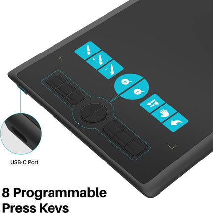 Huion Inspiroy H610X 10x6.25 inch Digital Graphics Tablet