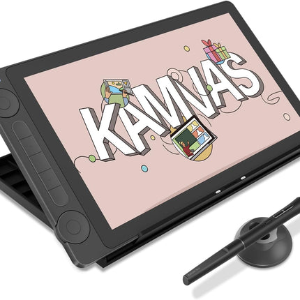 Huion kamvas 13 (Gen 3) Graphics Tablet with Dual Pen Display Screen Dial 5 Keys - Black