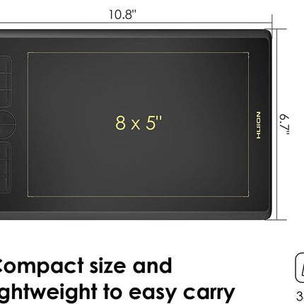 HUION Inspiroy H580X, 8x5 Inch Digital Graphics Tablet