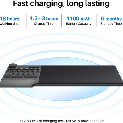 Huion Inspiroy Keydial KD200, A Bluetooth5.0 Pen Tablet with Keyboard & A Dial Controller