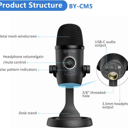 Boya BY-CM5 Desktop USB Microphone