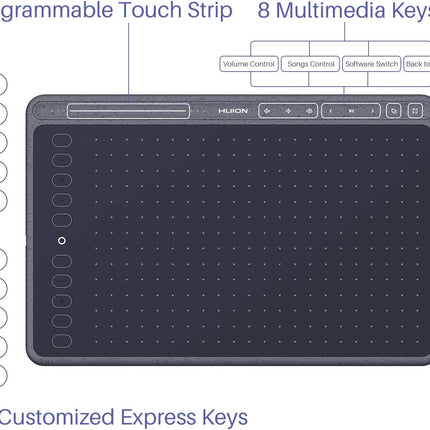 Huion Inspiroy HS611 Graphic Drawing Tablet for Artists (Space Gray)