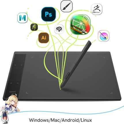 VEIKK A30 Drawing Tablet 10x6 Inch Graphics Tablet
