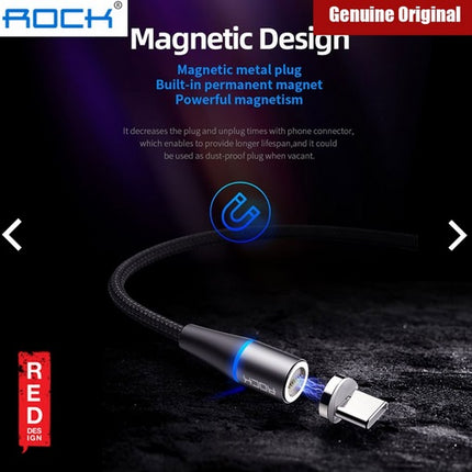 ROCK G1 5V 3A 3 in 1 8 Pin + Micro USB + USB-C / Type-C Magnetic Fast Charging Braided Data Cable, Length: 1m (Black)