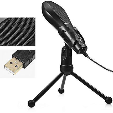 Yanmai Q5 USB 2.0 Game Studio Condenser Sound Recording Microphone with Holder, Compatible with PC and Mac for Live Broadcast Show, KTV, etc.(Black)