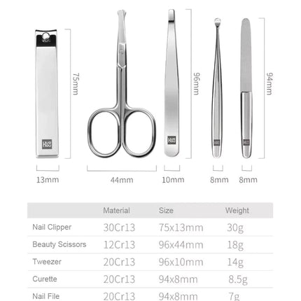 Xiaomi HUOHOU 5PCS/Set Stainless Steel Nail Clipper Set