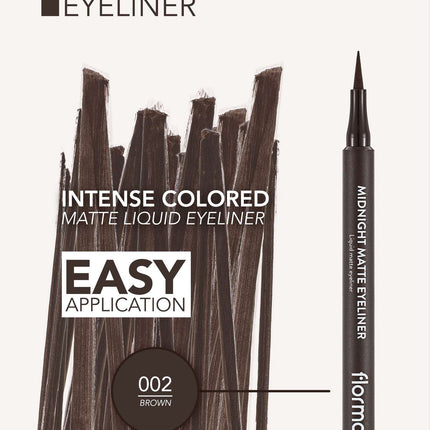 FLORMAR EYELINER MIDNIGHT MATTE BROWN