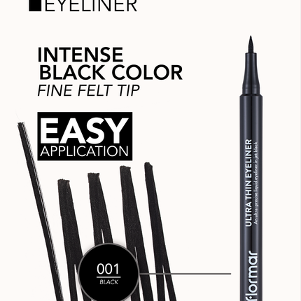 FLORMAR EYELINER ULTRA THIN JET BLACK - D.Watson Cosmetics