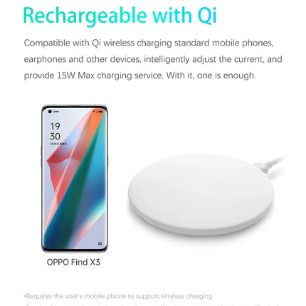 OPPO 15W WIRELESS CHARGER ( INCLUDES TYPE-C FLASH CHARGING CABLE )