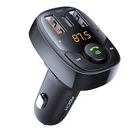 ROCK B301 Dual USB + PD Bluetooth 5.0 FM Transmitter & Car Charger, Support TF Card / U-disk (Black)