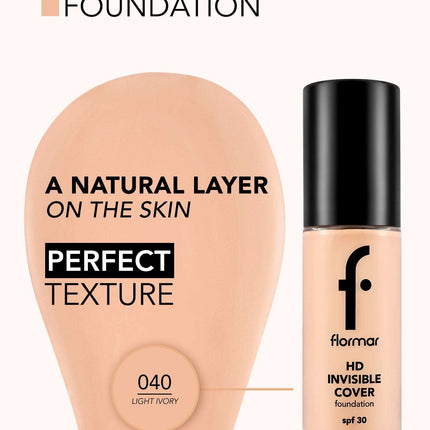 FLORMAR FOUNDATION INVISIBLE COVER HD 040