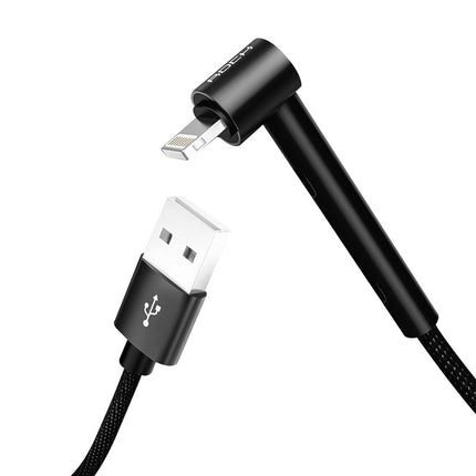 ROCK Lightning Metal Charge Sync Bracket Cable  - Black