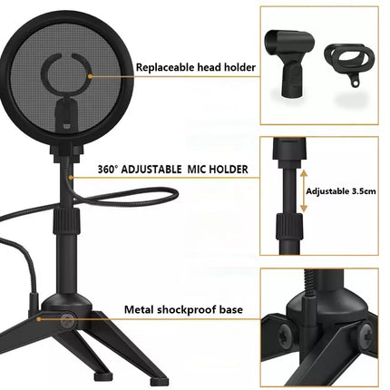 YANMAI ST-5 up & down metal stand with pop filter