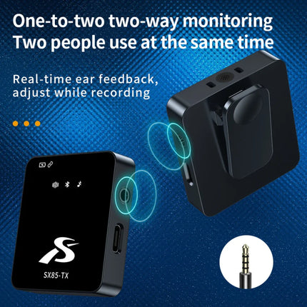 SX85 Audio Wireless Lavalier Microphone for PC DSLR Camera iPhone Type-C Android Phone