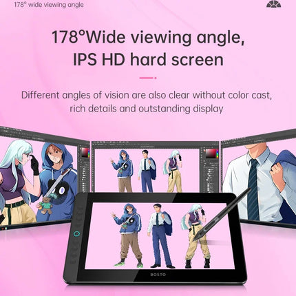 BOSTO 13HDK-T drawing pen display drawing graphic tablet touch screen monitors