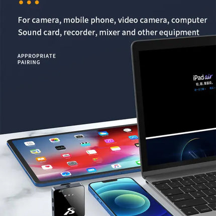 SX85 Audio Wireless Lavalier Microphone for PC DSLR Camera iPhone Type-C Android Phone