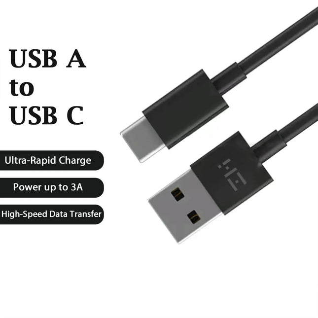 ZMI USB A to USB C Cable 3A USB to USB C Charger, Black 1m