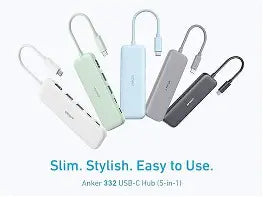 Anker 332 Usb-C Hub (5-in1) Sleek Aluminium 4K